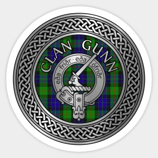 Clan Gunn Crest & Tartan Knot (Old Norse) Sticker